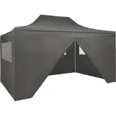 Syfax Gazebo Professionale Pieghevole 4 Pareti 3x4m Acciaio Antracite