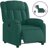 Syfax Poltrona Elettrica Reclinabile Verde Scuro in Tessuto