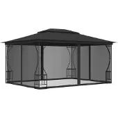 Syfax Gazebo con Rete 300x400x265 cm Antracite