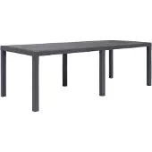Syfax Tavolo da Giardino Marrone 220x90x72 cm Plastica Stile Rattan