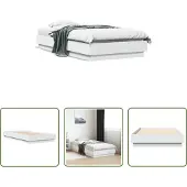 The Living Store Struttura letto bianca 90x190 cm in materiale ligneo