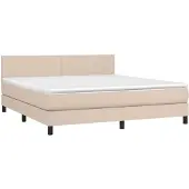 Syfax Giroletto a Molle con Materasso Cappuccino 160x200cm Pelle finta