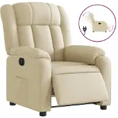 Syfax Poltrona Elettrica Reclinabile Crema in Tessuto