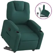 Syfax Poltrona Alzapersona Reclinabile Verde Scuro in Tessuto