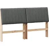 Syfax Testiera imbottita Grigio scuro 160 cm Pino massello