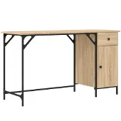 Syfax Scrivania Computer Rovere Sonoma 131x48x75 cm Legno Multistrato