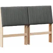 Syfax Testiera imbottita Grigio scuro 140 cm Pino massello