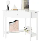 StarTech.com FWT31-W, scrivania angolare con ripiano, bianco, circa 76×76 cm
