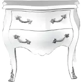 Casa Padrino Cassettone barocco 80 cm bianco/argento - Mobili barocchi