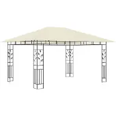 Syfax Gazebo con Zanzariera 4x3x2,73 m Crema 180 g/m²