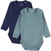 Minymo Kid's Body L/S (2-Pack) Intimo Bambini (50, turchese)