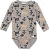Minymo Kid's Body L/S AOP Sweat Intimo Bambini (62, grigio)