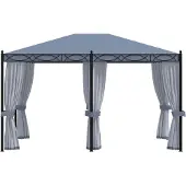 Syfax Gazebo con Schermi a Rete 3x4 cm Antracite in Acciaio