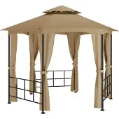 Syfax Gazebo con Pareti Laterali 3,1x2,7 m Tortora
