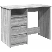 vidaXL Scrivania Grigio Sonoma 102x50x75 cm Materiale a base di legno