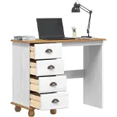 Syfax Scrivania ASKIM Bianco 95 x 40 x 75 cm Pino massello