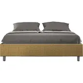 Ityhome - Letto con rete imbottito 160x200 tessuto Labirinto 06 giallo Azelia