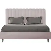 Ityhome - Letto senza rete imbottito 160x210 microfibra glicine Agueda