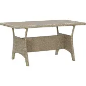 Syfax Tavolo da Giardino Grigio 120x70x66 cm in Polyrattan