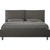 Ityhome - Letto contenitore imbottito 160x200 microfibra grigio Antea