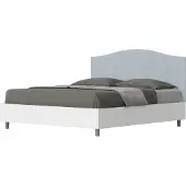 Ityhome - Letto senza rete 160x190 struttura bianco frassino testata microfibra azzurro Grace