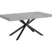 Ityhome - Tavolo allungabile 160/264x90 cm Plaker cemento gambe antracite