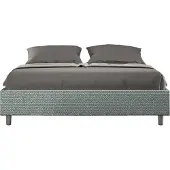 Ityhome - Letto con rete imbottito 160x200 tessuto Aragona 7 azzurro Azelia