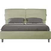 Ityhome - Letto senza rete imbottito 160x210 microfibra tè verde Nandy