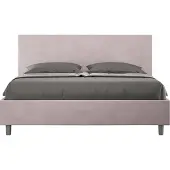 Ityhome - Letto con rete imbottito 160x210 microfibra glicine Adele