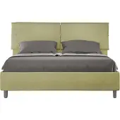 Ityhome - Letto con rete imbottito 160x210 microfibra tè verde Sleeper