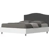 Ityhome - Letto contenitore 160x190 struttura bianco frassino testata microfibra grigio Grace