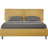 Ityhome - Letto con rete imbottito 160x210 microfibra ocra Sleeper