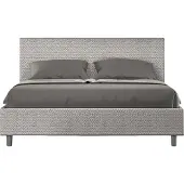 Ityhome - Letto con rete imbottito 160x210 tessuto Aragona 1 bianco Adele