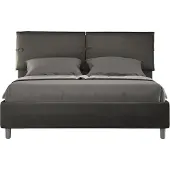 Ityhome - Letto con rete imbottito 160x200 microfibra grigio Sleeper