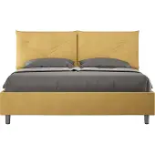 Ityhome - Letto con rete imbottito 160x200 microfibra ocra Appia