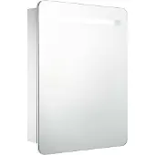 Syfax Armadietto Bagno con Specchio e LED 60x11x80 cm