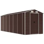 Syfax Casetta da giardino marrone 191x555x198 cm in acciaio zincato