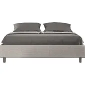 Ityhome - Letto con rete imbottito 160x200 tessuto Labirinto 01 bianco Azelia