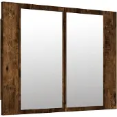 Syfax Mobile a Specchio LED Rovere Fumo 60x12x45 cm Legno Multistrato