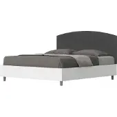 Ityhome - Letto senza rete 160x200 struttura bianco frassino testata microfibra grigio Antilia