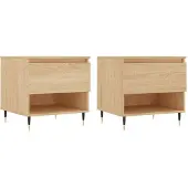 Syfax Tavolini Salotto 2pz Rovere Sonoma 50x46x50cm Legno Multistrato