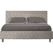 Ityhome - Letto contenitore imbottito 160x210 tessuto Era 02 grigio Adele