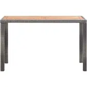Syfax Tavolo Giardino Antracite e Marrone 123x60x74cm Acacia Massello