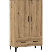 Syfax Credenza Rovere Artigianale 70x31x115 cm in Legno Multistrato