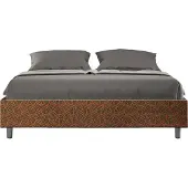 Ityhome - Letto contenitore imbottito 160x190 tessuto Era 04 arancio Azelia