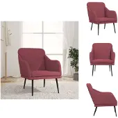 vidaXL Poltrona rosso vino 63x76x80 cm tessuto - Poltrona