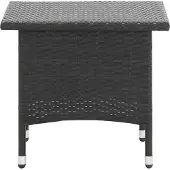 Syfax Tavolino da Tè Nero 50x50x47 cm in Polyrattan