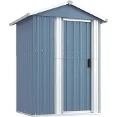 Syfax Capanno da Giardino Grigio 126x97,5x177 cm Acciaio Zincato