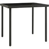 Syfax Tavolo da Pranzo per Esterni Antracite 80x80x72cm Vetro Acciaio