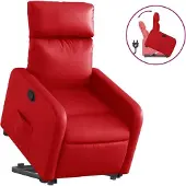 Syfax Poltrona Alzapersona Reclinabile Rosso in Pelle finta